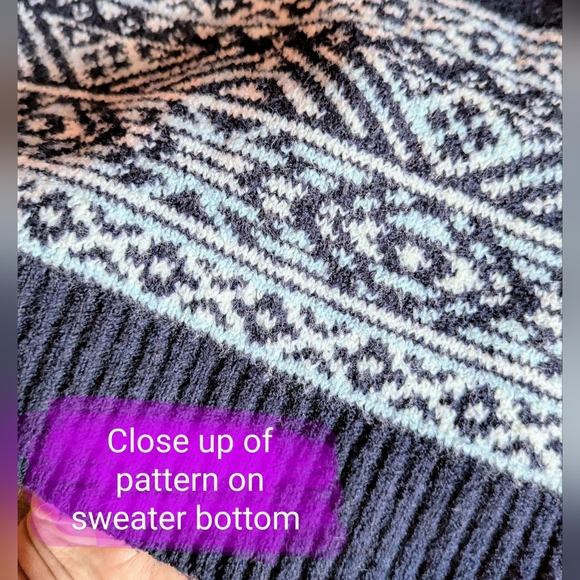 Size Lg Petite, Reitmans GUC navy blue with white & light blue bottom accents - Picture 8 of 11